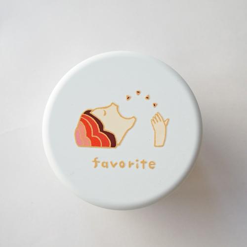 かわいい缶 プチ缶 ホワイト 白 favorite φ6.4cm×h4.5cm オリジナル柄 おしゃ...