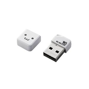 エレコム USBメモリ 16GB USB2.0 小型 ストラップホール キャップ付き ホワイト MF-SU2B16GWHF｜cba-s-store