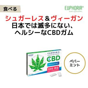 CBDガム100mg/12個：ペパーミント - EUPHORIA（ユーフォリア） 食べる（エディブル） シュガーレス ヴィーガン マウスケア リラックス リフレッシュ