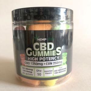 CBDグミ HEMPBaby CBD25mg+ CBN5mg/ひと粒 　50個 CBD1250mg+ CBN250mg含有　快眠 生活リズム 睡眠 サプリ　ぐっすり　朝スッキリ　日本向け仕様