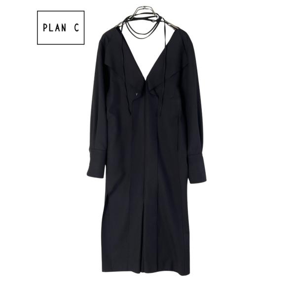 PLAN C プランシー ホルターネックオープンドレス　ワンピース 未使用 36 ブラック