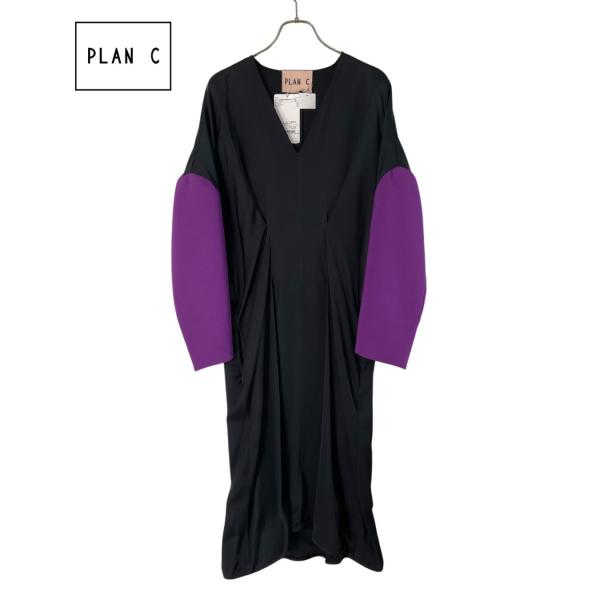 PLAN C プランシー アーム切り替えドロップショルダープリーツドレス　ワンピース 未使用 38 ...