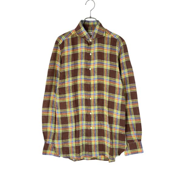 Errico Formicola　 エリコフォルミコラ チェックシャツ 15/38 ブラウン調