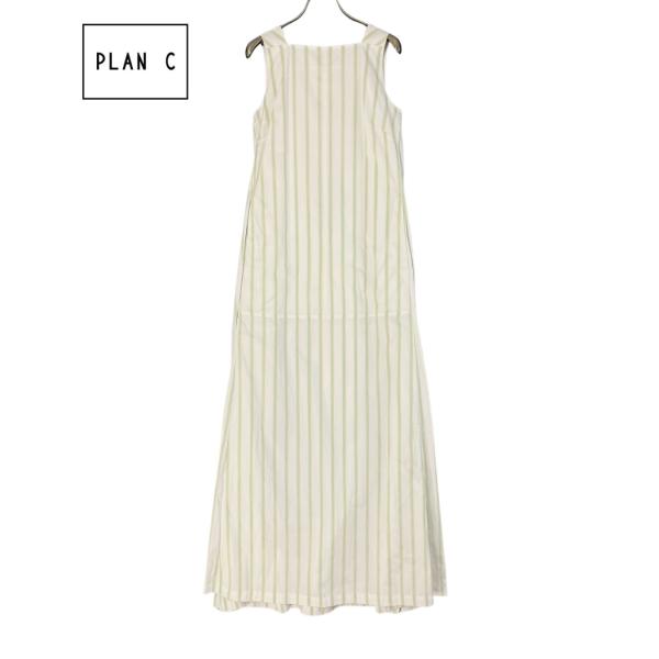 PLAN C プランシー ストライプマキシドレス　ワンピース 新品 38 グリーン×ホワイト