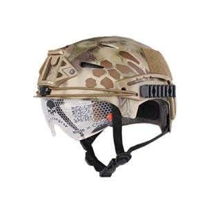 EMERSON製 EXF BUMP シールド付 ヘルメット レプリカ ハイランダータイプ迷彩