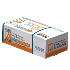 ［PROWORK］ラタッチノンパウダー  100枚入り　ゴム手袋　ノンパウダー　極薄　使い捨て　介護...