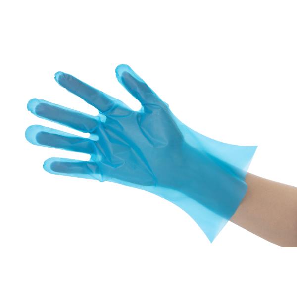 ［PROWORK］ポリタッチエコブルー200枚入　ポリエチレン手袋　外エンボス　食品衛生法適合　左右...