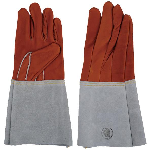 中部物産貿易 ホーケン ヨーテ#4A 5本指 溶接用革手袋 コンビ革 溶接 溶断 牛表革 ロング