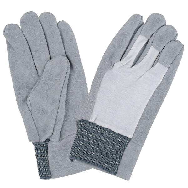 中部物産貿易　プロワーク　牛床皮手袋　QC−320  甲メリヤス　通気性　厚手　丈夫