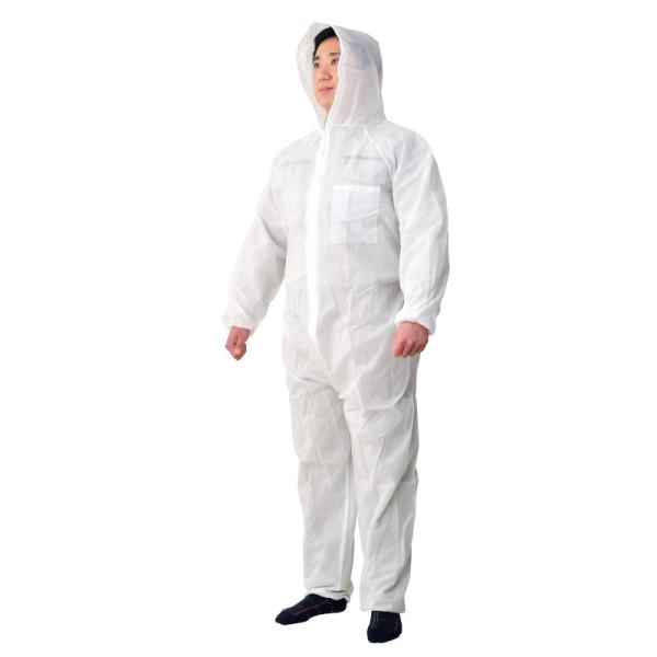 中部物産貿易　プロワーク　着たろう　FT-500　不織布つなぎ服　使い捨て　白　３Lサイズあり
