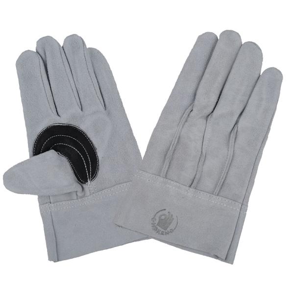 ホーケン　牛床革背縫い手袋　カワテNo.６黒当て　カワテ　柔らか　あて革　