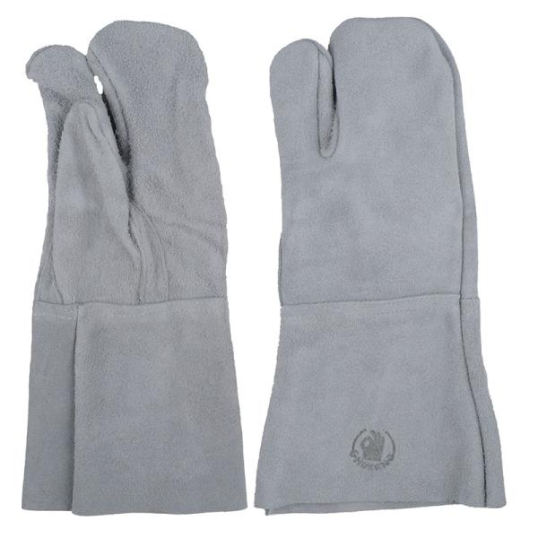 中部物産貿易 ホーケングローブ 溶接用革手袋 ヨーテ#2B 3本指 牛床革 溶接 溶断 ロング