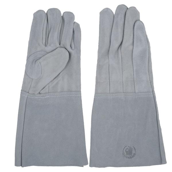 中部物産貿易 ホーケングローブ 溶接用革手袋 ヨーテ#4B 5本指 牛床革 溶接 溶断 ロング