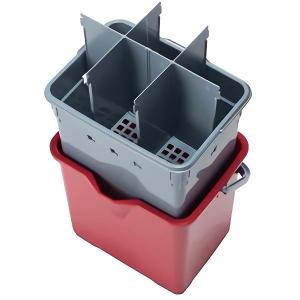 テラモト 仕切付きバケツII エンジ 清掃用品 CE-447-100-6｜cc-net