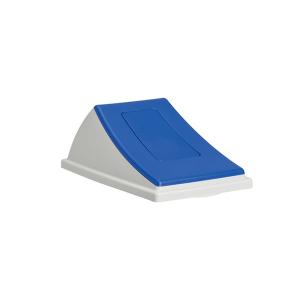 テラモト エコン ダストボックス#45 蓋 ブルー 一般ゴミ用 プッシュ ゴミ箱 屋内用 DS-220-202-3｜cc-net