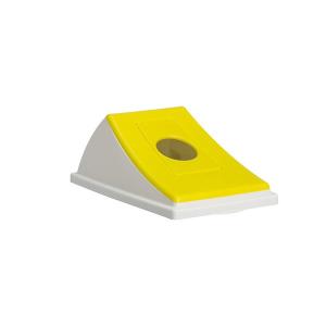 テラモト エコン ダストボックス#45 蓋 イエロー ビンカン用 丸穴 ゴミ箱 屋内用 DS-220-204-6｜cc-net