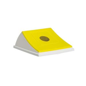 テラモト エコン ダストボックス#70 蓋 イエロー ビンカン用 丸穴 ゴミ箱 屋内用 DS-220-304-6｜cc-net