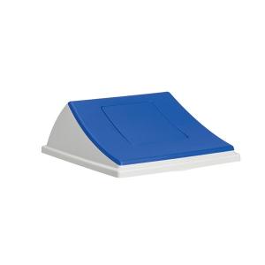 テラモト エコン ダストボックス#90 蓋 ブルー 一般ゴミ用 プッシュ ゴミ箱 屋内用 DS-220-402-3｜cc-net