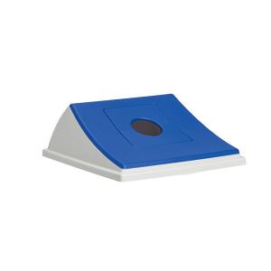 テラモト エコン ダストボックス#90 蓋 ブルー ビンカン用 丸穴 ゴミ箱 屋内用 DS-220-403-3｜cc-net