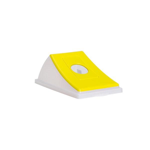 テラモト エコン ダストボックス#45 半透明 蓋 イエロー ビンカン用 丸穴 ゴミ箱 屋内用 DS...