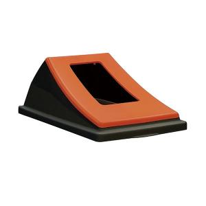 テラモト エコン ダストボックス#45 黒 蓋 レッド もやせるゴミ用 オープン ゴミ箱 屋内用 DS-220-211-2｜cc-net