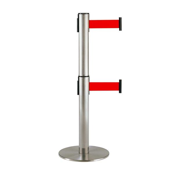 テラモト 2段式ベルトパーテーション シグナルレッド SU-661-620-2