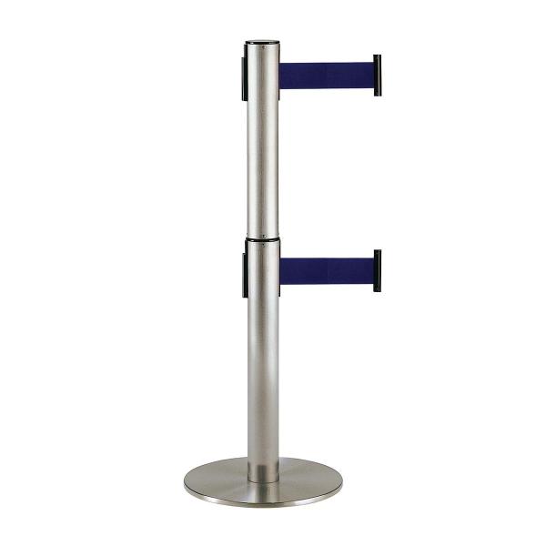 テラモト 2段式ベルトパーテーション ロイヤルブルー SU-661-620-3