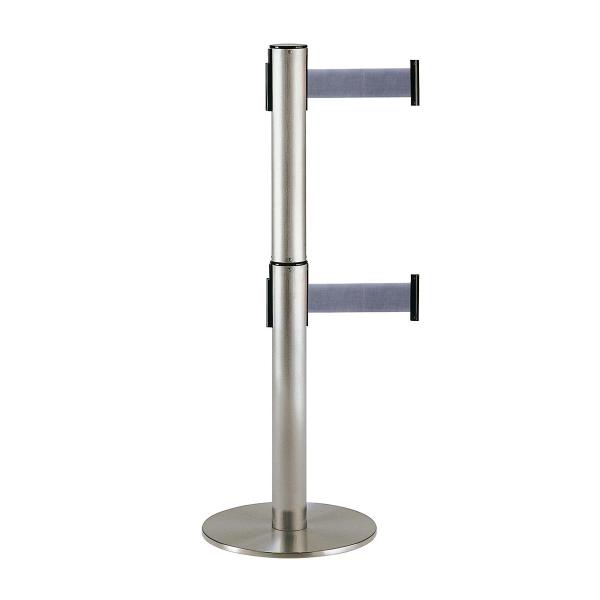 テラモト 2段式ベルトパーテーション スチールグレー SU-661-620-5