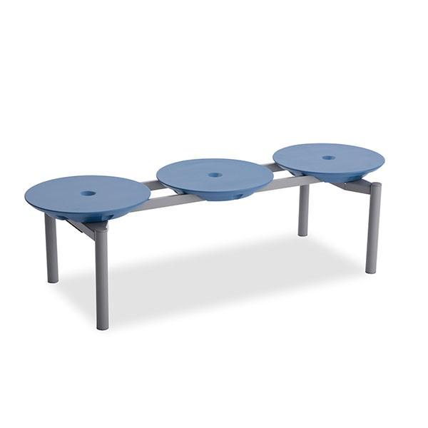 テラモト ディスクベンチ スタッキング カップホルダーなし ブルー BC-309-313-3