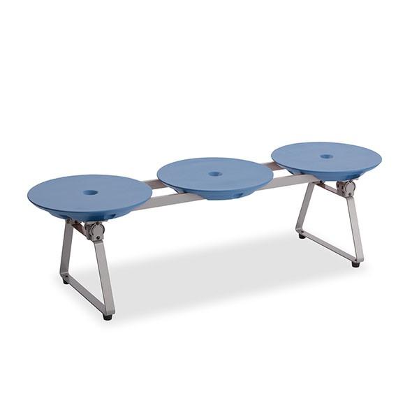 テラモト ディスクベンチ フォールディングタイプ カップホルダーなし ブルー BC-309-513-...