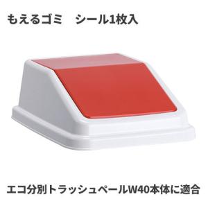 テラモト エコ分別トラッシュペールW40 蓋 赤 もえるゴミ ゴミ箱(屋内用) DS-245-502-2｜cc-net