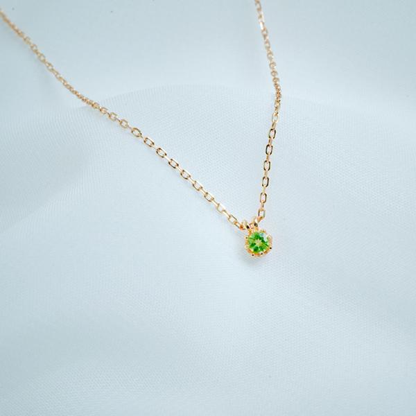 ネックレス ペリドット 天然石 一粒 アクセサリー ゴールド シンプル カジュアル 華奢 重ね付け ...