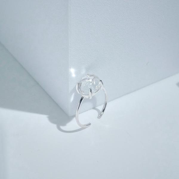 リング 指輪 水晶 クォーツ クリスタル 天然石 オーバル 透明感 お守りリング アクセサリー シル...