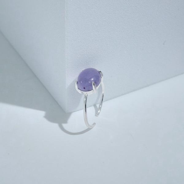 リング 指輪 レピドライト 天然石 オーバル 透明感 お守りリング アクセサリー シルバー シンプル...