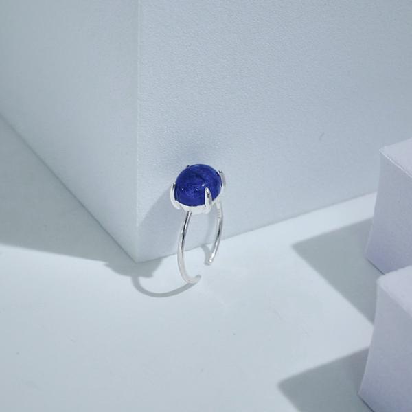 リング 指輪 ソーダライト 天然石 オーバル 透明感 お守りリング アクセサリー シルバー シンプル...