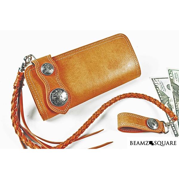 水牛革 バッファローレザー バイカーズウォレットBEAMZSQUARE ビームズスクエア 本革長財布...