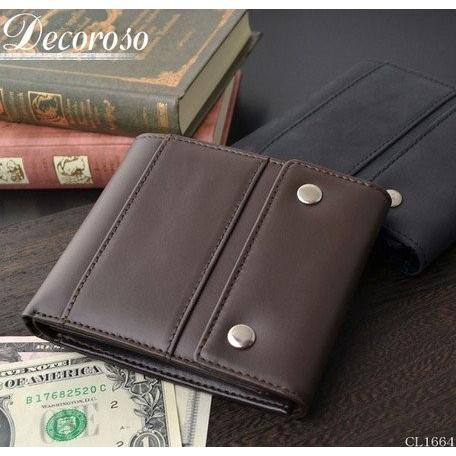 Decoroso デコローゾ ヴィンテージ調短財布 二つ折り財布メンズ牛革本革 カードスライダー 紳...