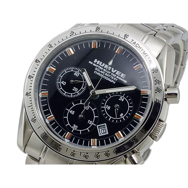 腕時計 ソーラー時計 クロノグラフ メンズ ハンヴィー HUMVEE H-3824BK 送料無料