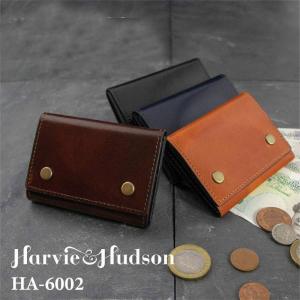 イタリアンレザー 三つ折りコンパクト財布HARVIE&HUDSONハービー&ハドソン 短財布  ha6002｜cccstores