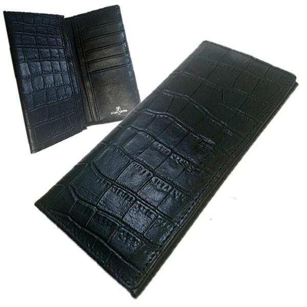 箱無し クロコ型押し メンズ 定番 紳士用ロングウォレットLUCIANO VALENTINO ルチア...