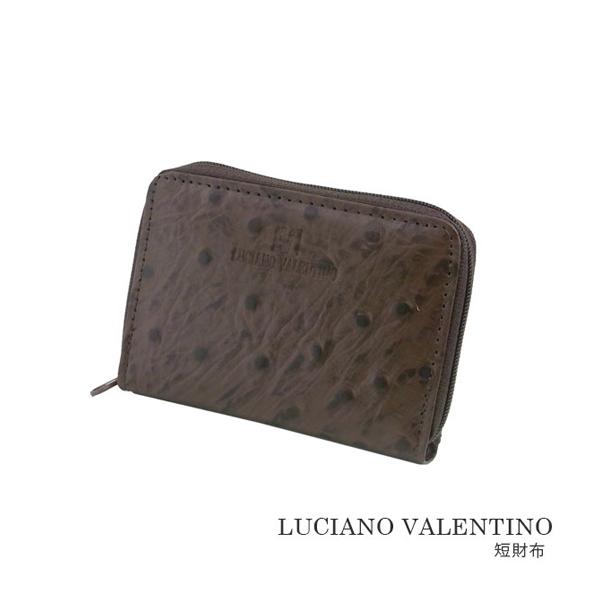 箱無し  メンズ パスケース付 コンパクト財布 本革 牛革 オーストリッチ型押し LUCIANO V...