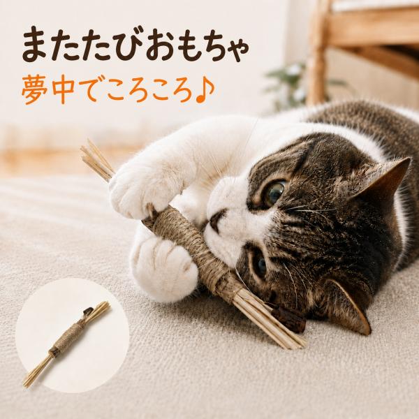 猫用 天然またたびトイ スティック またたびの小枝 またたび マタタビ リラックス イライラ ストレ...