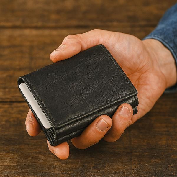 おしゃれ シンプル 小銭入れ 手のひらサイズ 極小財布 コインケース ブラック 財布 高級感 コンパ...