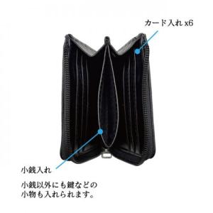 財布 メンズ 二つ折り L字ファスナー コンパ...の詳細画像5