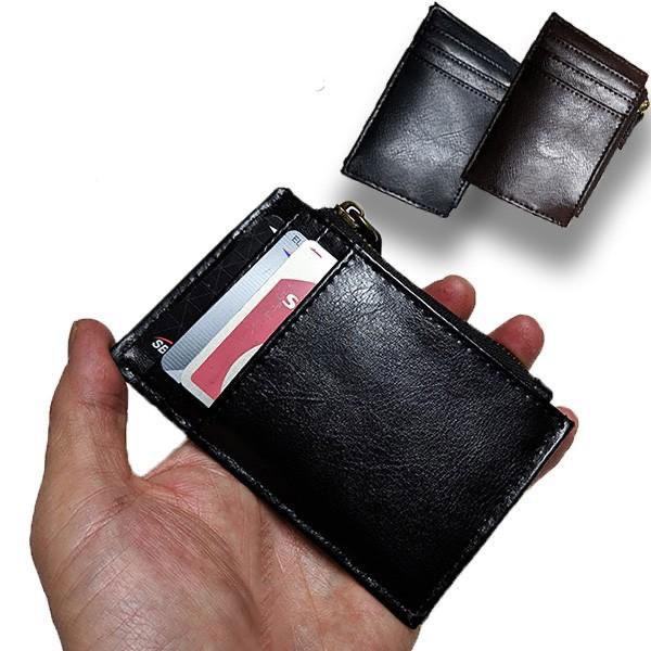フラグメントケースミニウォレット 極小 財布 メンズ 極薄 財布 小銭入れ ランニング ゴルフ PU...