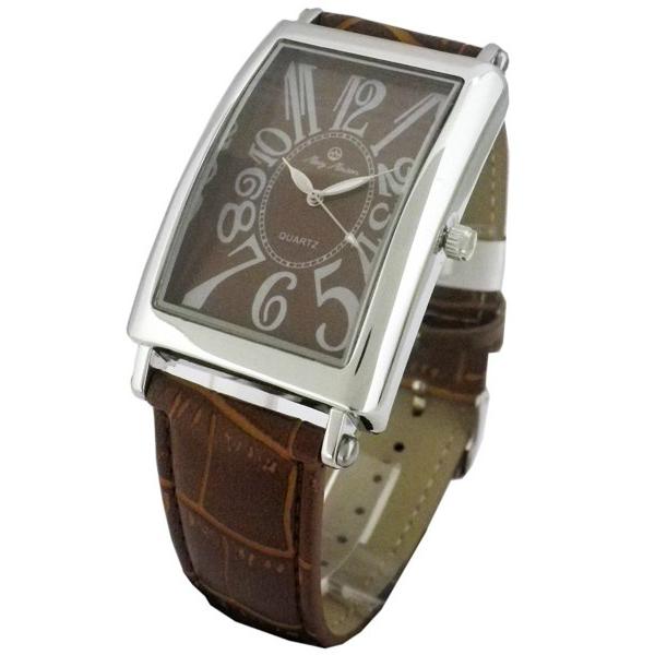 安心の日本製ムーブメント メンズウォッチ  紳士用腕時計 長方形タイプ 文字盤青 Mavy Mais...