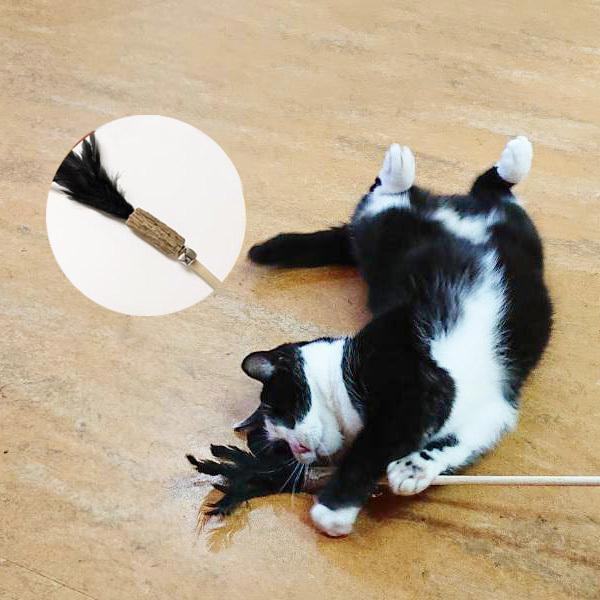 猫じゃらし棒 羽 鈴 おもちゃ またたびの小枝 またたび リラックス イライラ ストレス発散 おもち...