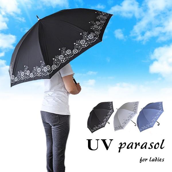女性用日傘 長傘 紫外線カット 晴雨兼用 58cm 雨傘 レディース 耐風 遮光 遮熱 撥水 ブラッ...