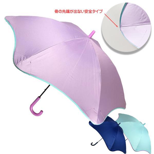 子供用晴雨兼用傘 開閉安全タイプ 日傘 長傘 紫外線×熱中症対策 手開き式 グラスファイバー 55セ...