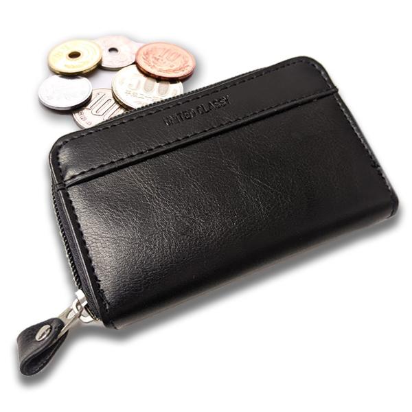 牛革 小銭入れ コインケース 極小財布 財布 レザーコインケース ブラック 黒色 United Cl...